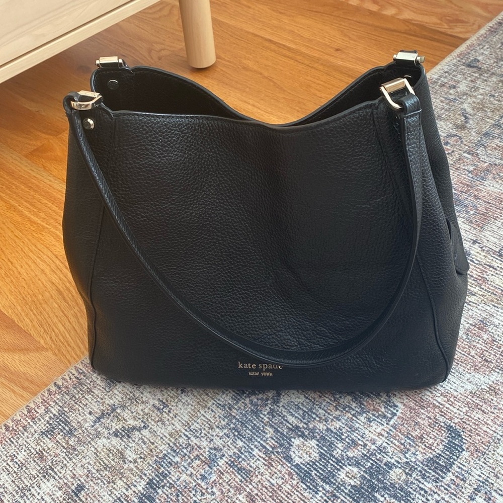 Kate Spade black leather shoulder bag